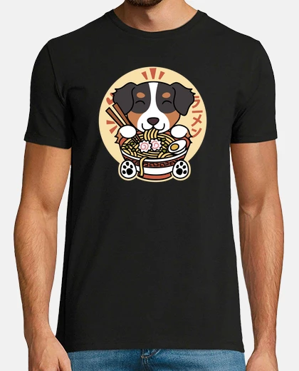 Tee-shirt chien de berger australien ramen