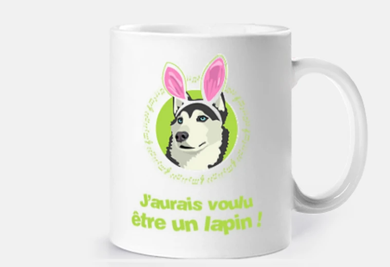 Mug Chien husky lapin