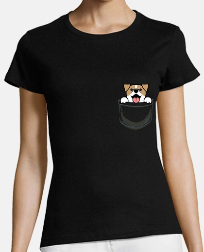 Tee-shirt chien jack russel dans la poche