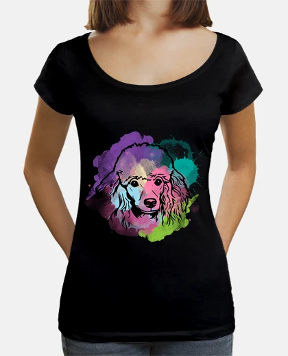 Tee-shirt chien love ri splash art caniche