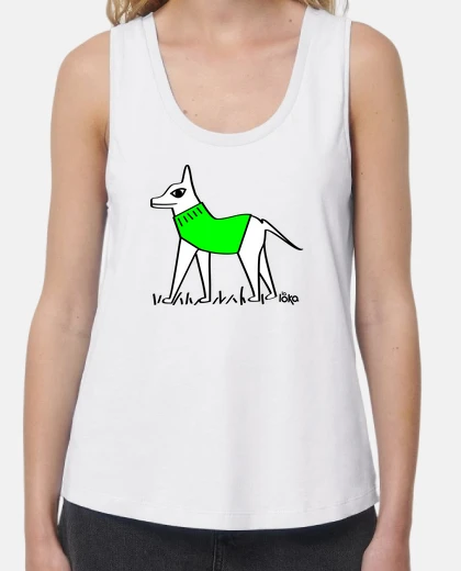 Tee-shirt chien vert habillé