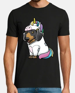 chien teckel à poil dur en licorne