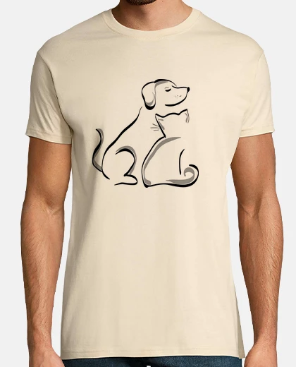 Tee-shirt chiens et chats amis pour toujours