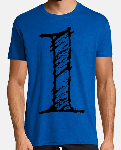 Tee-shirt Chiffre 1 un   Numero 1 hand drawn