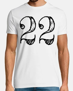 Chiffre 22 vingt deux handdrawn