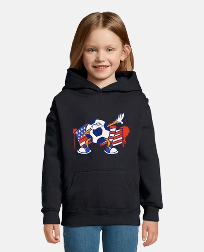 Kids children&#39;s hooded sweatshirt for supporting the american team of the usa, group b. dab for the w