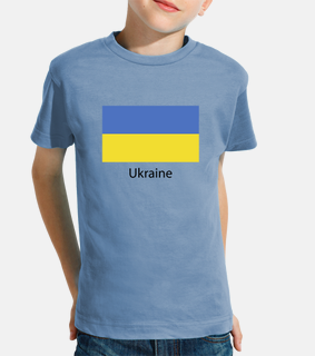children&#39;s tshirt with ukraine flag