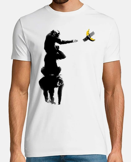 Playera chimpancé y plátano grabado
