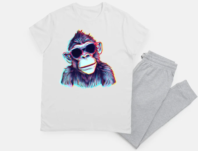 Pyjama chimpanzé dans des lunettes de soleil r