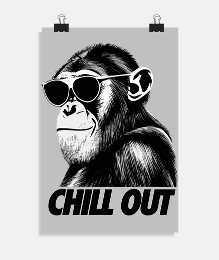 Poster chimpanzee chill out