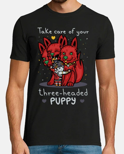 Tee-shirt chiot à trois têtes