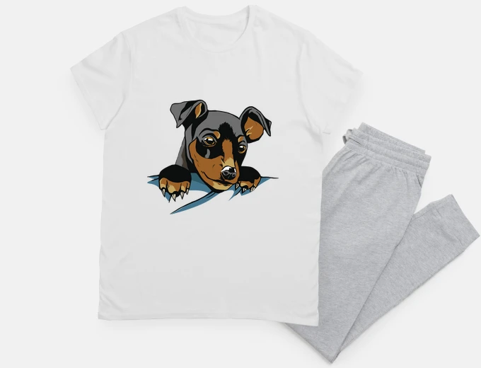 Pyjama chiot petit chien dans la poche trop mignon le gentil toutou , 