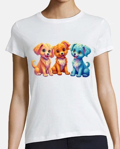 Tee-shirt chiots dessin animé trop mignon fun funny à personnaliser 
