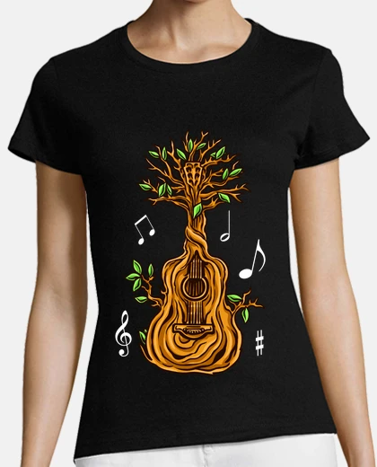 T-shirt chitarra albero della vita musicista chitarrista di flamenco