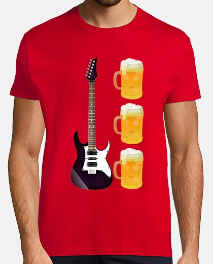 T-shirt chitarra con birre