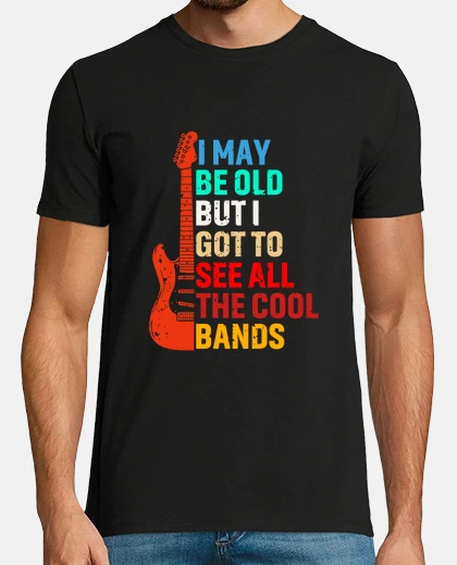 T-shirt chitarra da collezione trendy band, vintage , retrò, potrei essere vecchio ma ho avuto la possibilit