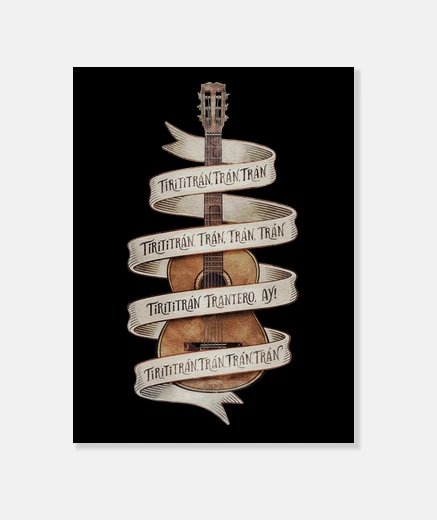 Stampa chitarra di flamenco con tirititran