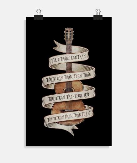 Poster chitarra di flamenco con tirititran
