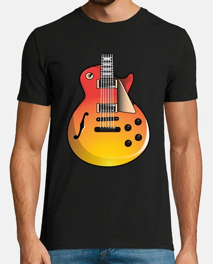 T-shirt chitarra elettrica gibson les paul chitarrista musicale musica rock
