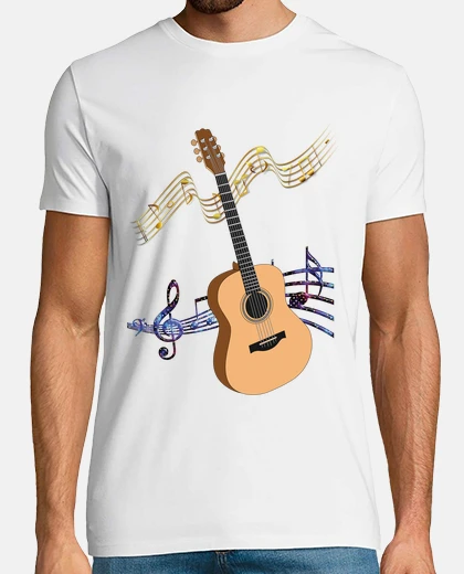 T-shirt chitarra not musica come les