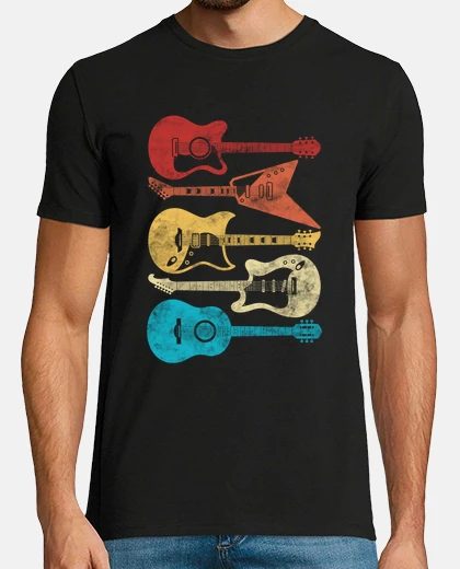T-shirt chitarre vintage chitarrista musica rock heavy metal