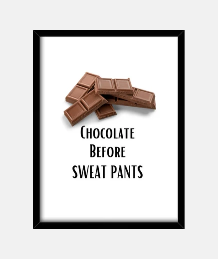 Cadre chocolat avant les pantalons de survête