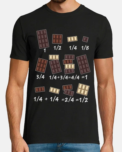 Camiseta Chocolate Profesor Matemáticas Divertido Fracciones Chocolatina Profes