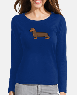 chocolate dachshund, women&#39;s long sleeve t-shirt