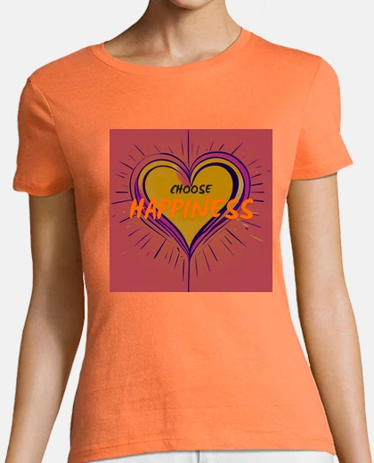 T-shirt Choose happiness - yellow heart design
