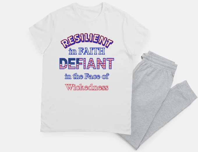 Pyjama Christian Trump Quote Resilient Faith USA