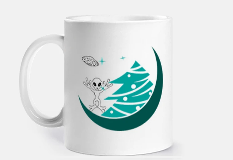 Cup christmas aliens