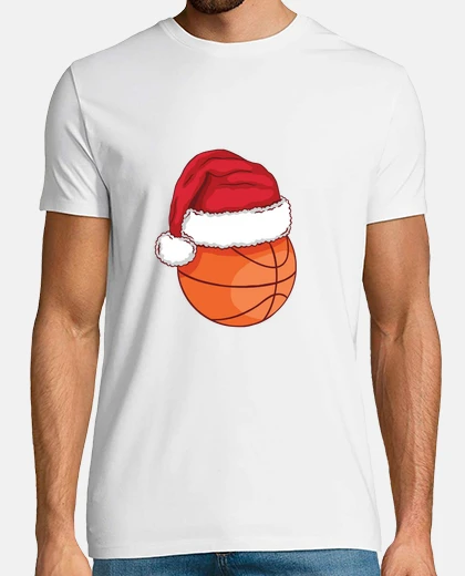 Playera christmas basketball in santa hat