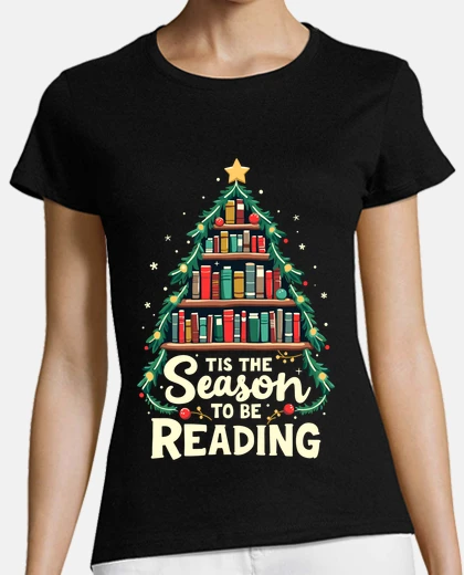 Playera christmas book tree gift