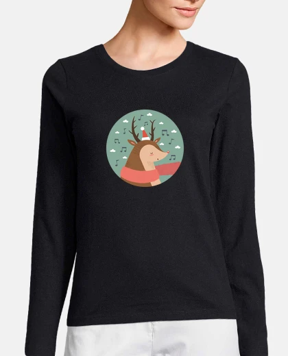 Christmas Deer .. Fa la la la la! Woman long sleeve t-shirt