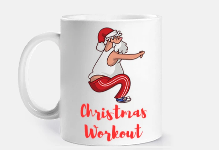Cup christmas doing a squat - humor