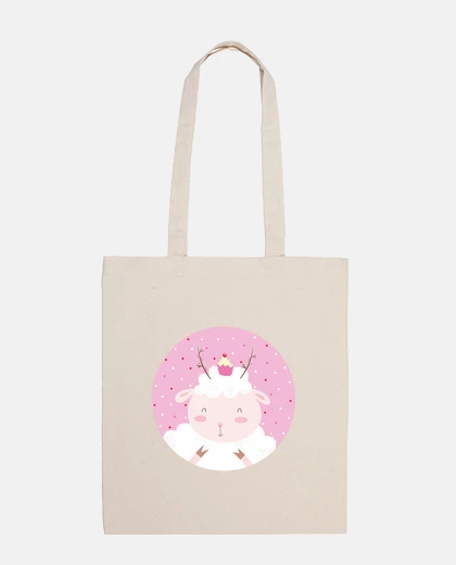 Borsa Christmas sheep - give yourself tiny pleasures- cotton bag