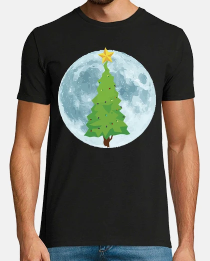 T-shirt christmas tree full moon