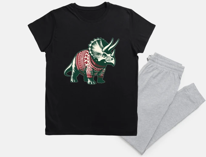 Pyjama Christmas Triceratops