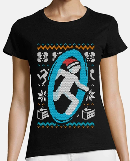 Playera Christmas Ugly Sweater - Portal Blue