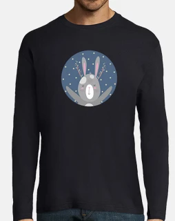 Christmas bunny...shine like a star! man long sleeve t-shirt