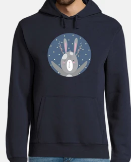 Christmas bunny...shine like a star! man sweatshirt