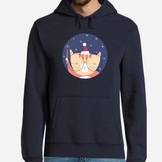christmas cat...believe in magic! man sweatshirt