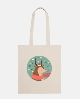 Christmas Deer .. Fa la la la la! Cotton bag