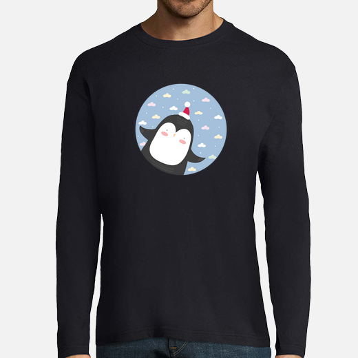 christmas penguin - fly high! man long sleeve 