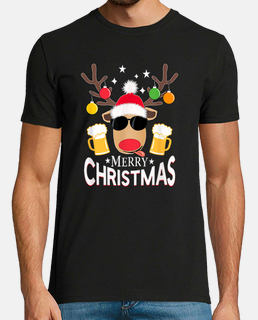 christmas reindeer drink beer merry chr