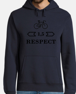 Ciclista RESPECT, Ciclismo Respeto. Hombre, sudadera con capucha, azul marino