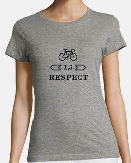 Ciclista RESPECT, Ciclismo Respeto. Mujer, manga corta, azul cielo, calidad premium