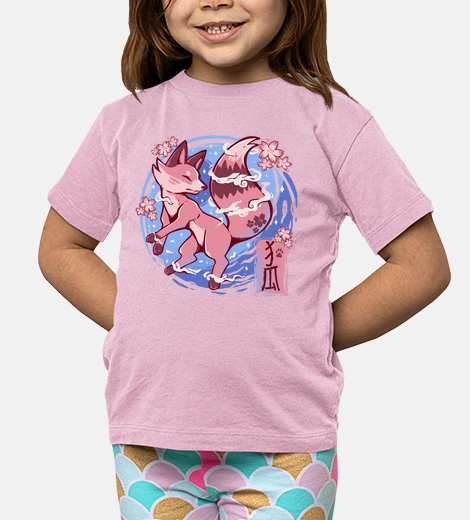Ropa cielo flor zorro - camiseta niños