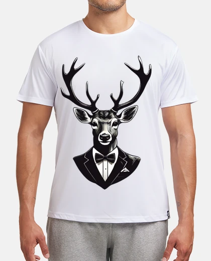 Camiseta ciervo con traje