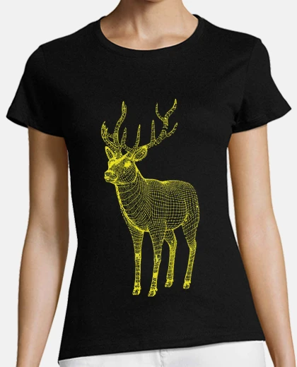 Playera Ciervo Lineas 3D Amarillo